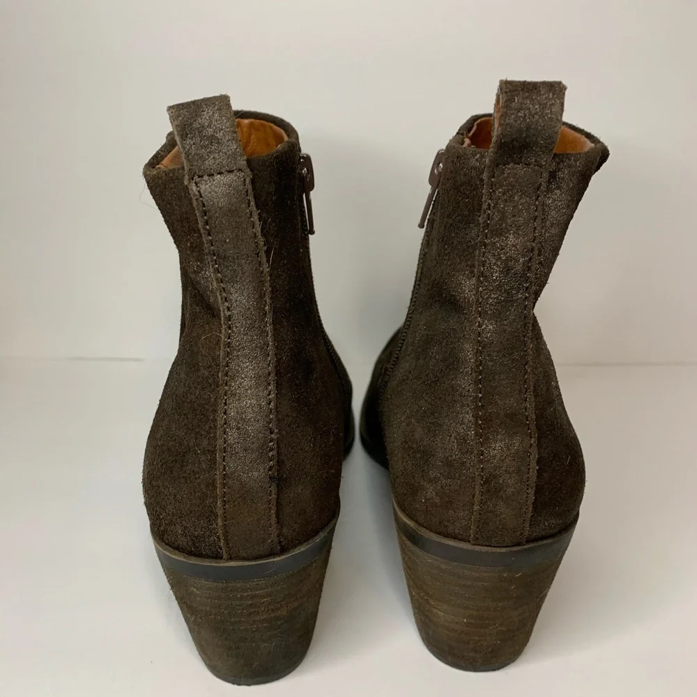 Lucky Brand Natania 9 medium bootie bracken suede zip moto western